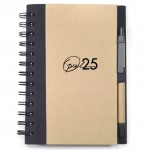 Spiral Bound Notebook & Harvest Pen - Black Custom Imprinted