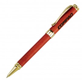 Terrific Timber-11 Wood Ballpoint Pen with Gold Accents Custom Imprinted