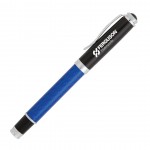 Tethys Metal Pen w/Rubber Grip - Blue Logo Branded