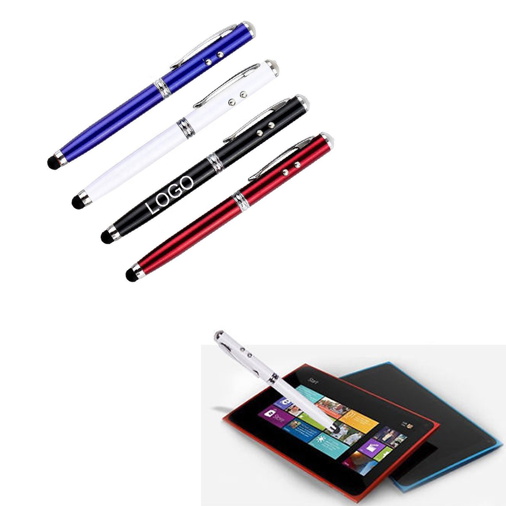 Wholesale 4 in 1 metal LED light ballpoint Logo Branded Wholesale 4 in 1 metal LED light ballpoint Logo Branded