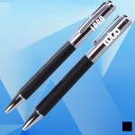 Logo Branded Artificial Leather Covered Ballpoint Pen