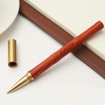 Bamboo Pen Luxury Wooden Pen Black Gel Pen with Cap for School, Office Logo Branded