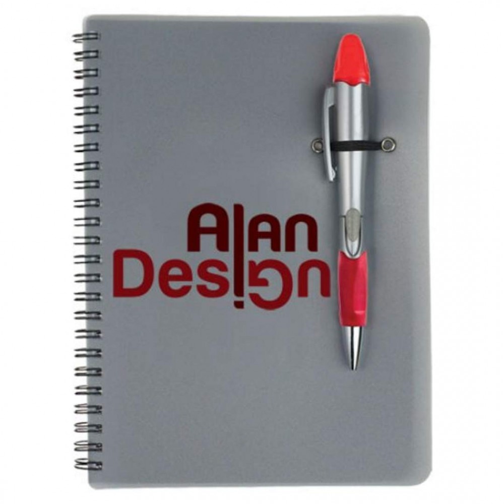 Custom Engraved Silver Champion/Notebook Combo - Red