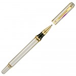 Custom Imprinted Brass Rollerball Pen w/ Gold Trim