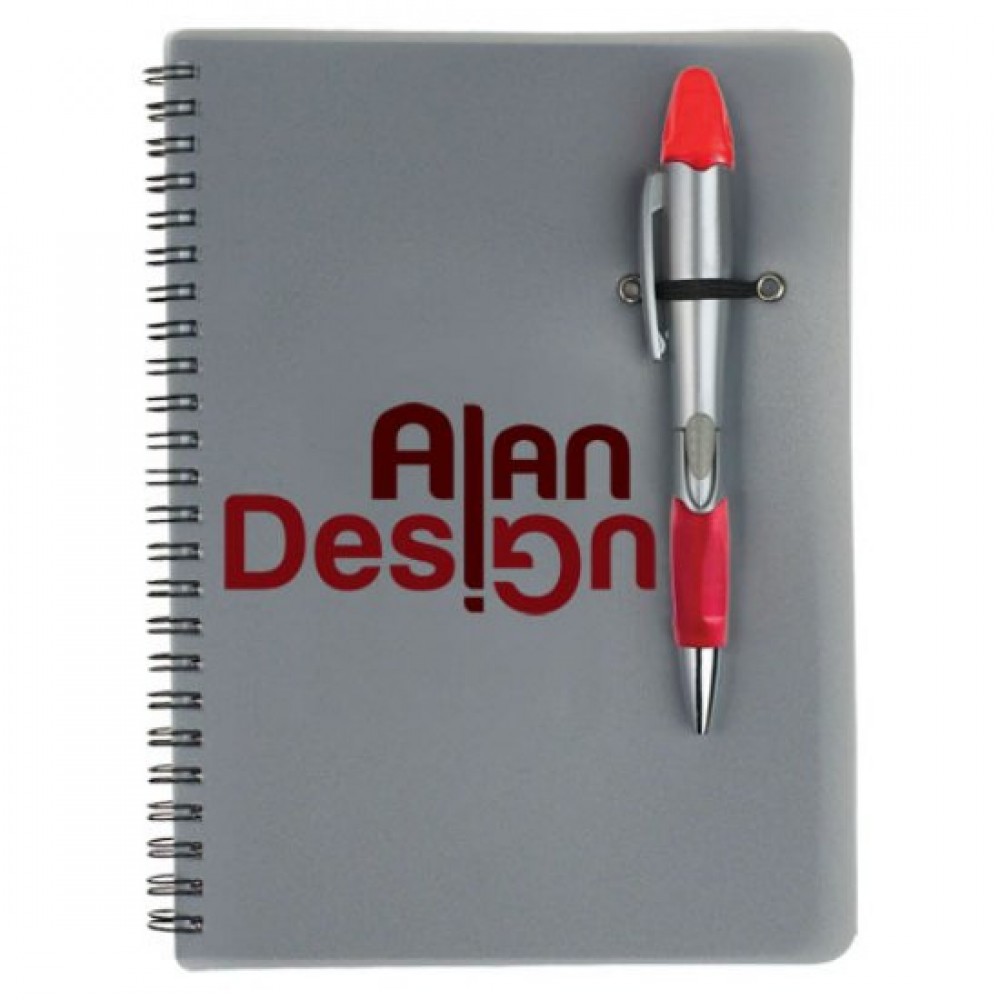 Silver Champion/Notebook Combo - Red Custom Imprinted Silver Champion/Notebook Combo - Red Custom Imprinted