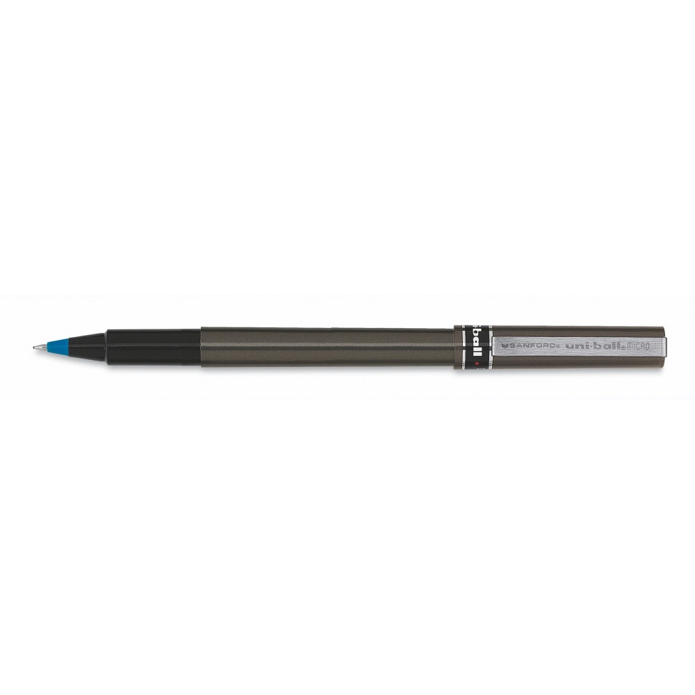 Uniball Deluxe Micro Point Platinum Gray/Blue Ink Roller Ball Pen Custom Imprinted