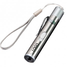 Custom Imprinted Medical Stainless Steel Mini LED Flashlight Torch With Pen Clip