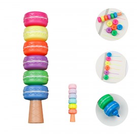 Custom Imprinted Novelty Cookie Highlighter Macaron Pen Set