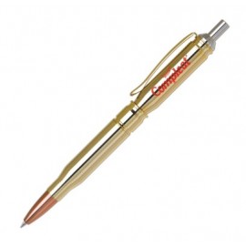 Custom Engraved Bullet-I Ballpoint Pen w/Gold Plate Finish