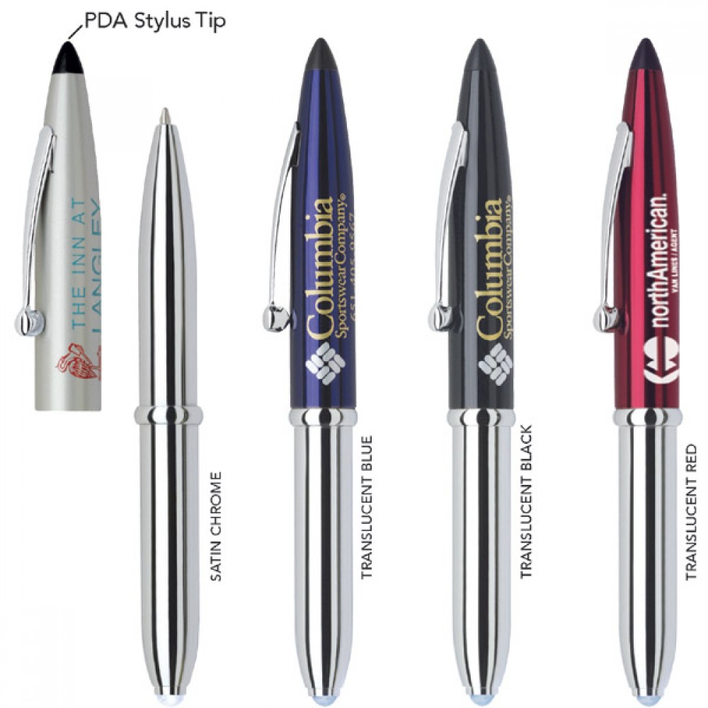 Luminary Compact Ballpoint Stylus Pen w/ Torch Light Custom Engraved Luminary Compact Ballpoint Stylus Pen w/ Torch Light Custom Engraved