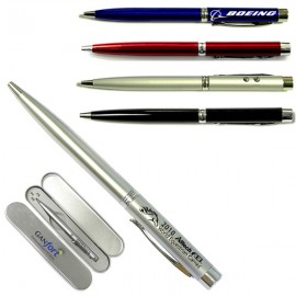 3-In-1 Ballpoint Pen with Laser Pointer & LED Flashlight Logo Branded