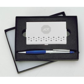 Aspen Gift Set w/ Merced Pen and Wavy Business Card Case Logo Branded Aspen Gift Set w/ Merced Pen and Wavy Business Card Case Logo Branded