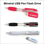 Logo Branded Minstral USB Pen Flash Drive - 128 MB Memory