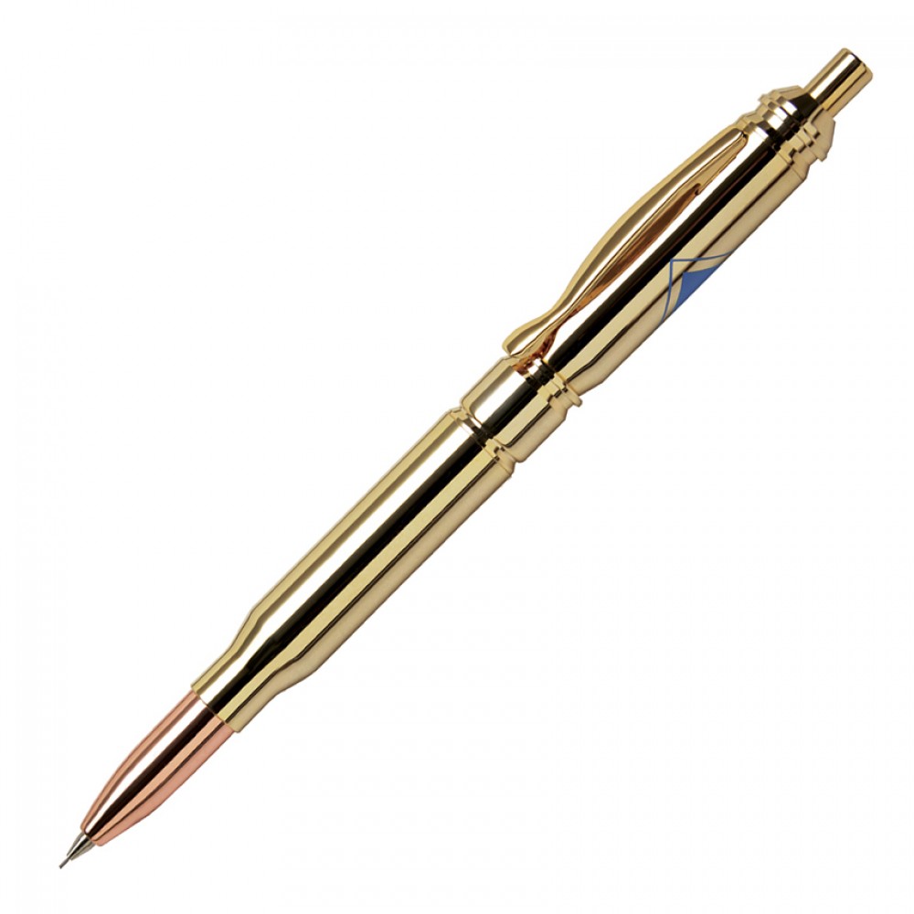 Brass Bullet Mechanical Pencil (Gold Top- 7mm Lead) Custom Imprinted