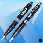 Ballpoint Pen with Plaid Pattern Custom Engraved