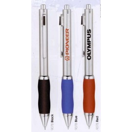 Custom Engraved Multifunction 4-In-1 Push Action Ballpoint Pen w/Rubber Grip