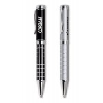 Logo Branded Metal Collection Twist Action Ballpoint Pen w/ Sleek Chrome Accent