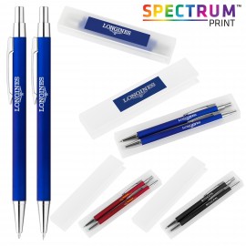 Logo Branded Derby Soft Touch Metal Ballpoint & Mechanical Pencil Gift Set