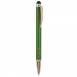 Green with Silver Trim Laser Engraved Metal Pen/Stylus Custom Imprinted