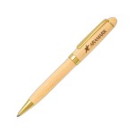 Custom Engraved Maplewood Ballpoint Pen With Gold Trim