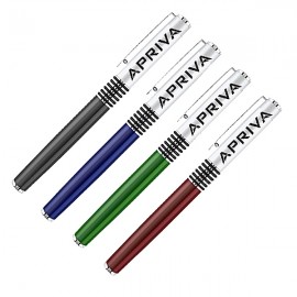 Logo Branded Luxurious Rollerball Pen w/ Silver Removable Cap & Lined Ring  Logo Branded Luxurious Rollerball Pen w/ Silver Removable Cap & Lined Ring