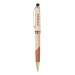 Custom Engraved ECO-Friendly Mable/Curvy Design wooden stylus and ballpoint pen