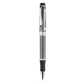 Logo Branded Silver Heavyweight Brass Construction Ballpoint Pen