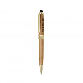 Bamboo stylus and ballpoint pen. Custom Engraved