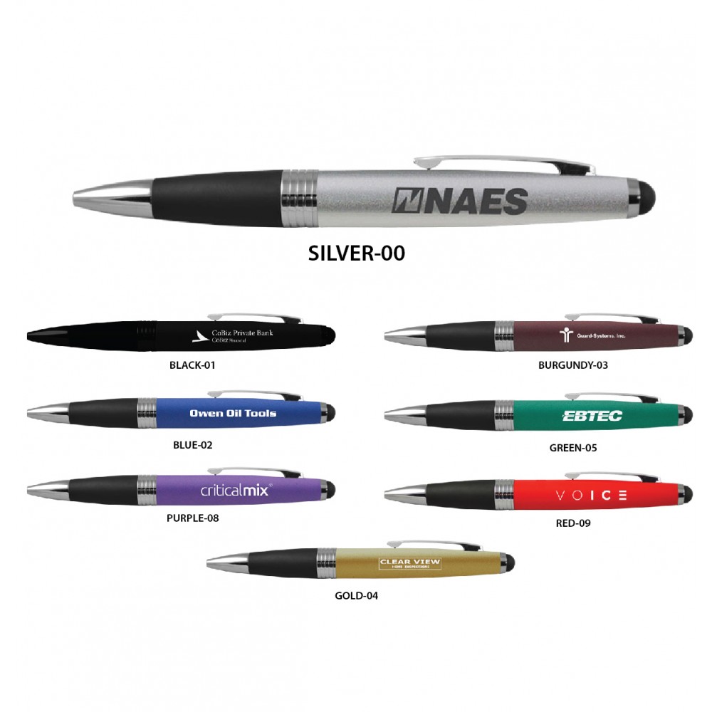 Logo Branded Torpedo Ballpoint Pen/Stylus