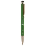 Stylus Green with Silver Trim Aluminum Barrel Pen Logo Branded