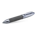 Platinum Series Twist Action Ballpoint Pen with Checkered Fabric Like Wrapped Barrel Custom Engraved