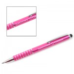 Logo Branded Pink Anodized 7 Ring & Stylus Pen