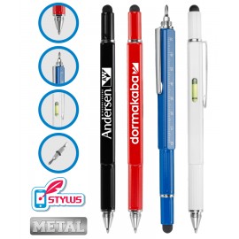 Logo Branded 5-in-1 Multi-Tool Stylus Pens