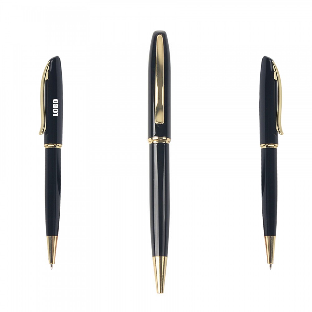 Custom Engraved Twisted Action Metal Pen With Waved Clip Custom Engraved Twisted Action Metal Pen With Waved Clip