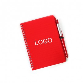 Spiral Bound Lined Notebook w/Click Action Ballpoint Pen 5.7"x7" Custom Imprinted