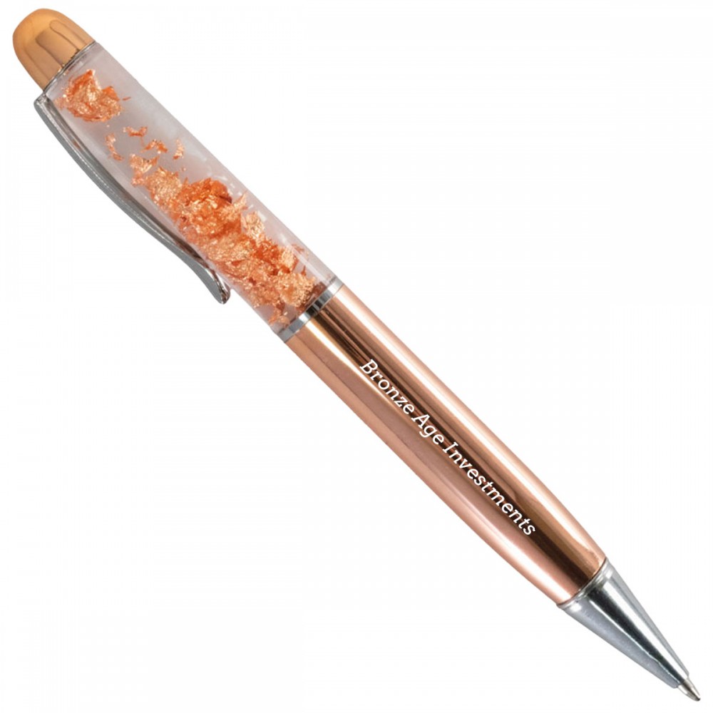 Custom Engraved Floating Bronze Flake Pen Custom Engraved Floating Bronze Flake Pen