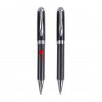 Carbon Fiber Textured Metal Gel Pen Logo Branded