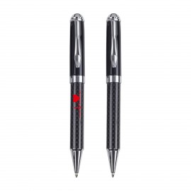 Carbon Fiber Textured Metal Gel Pen Logo Branded