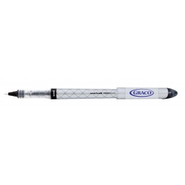Uniball Vision Elite Designer Series Gel Pen Silver with Black Ink Logo Branded