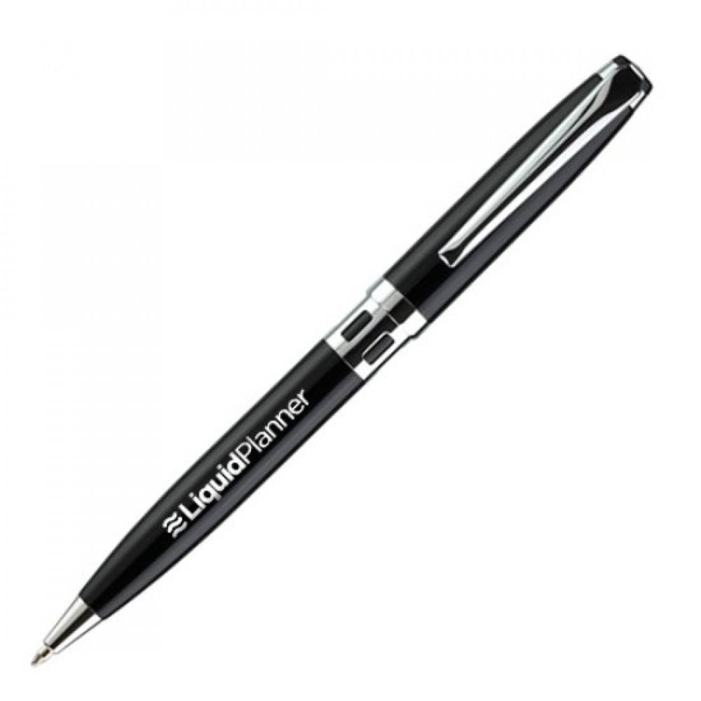 Logo Branded Essex Metal Ballpoint - Black