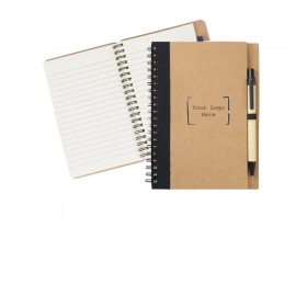 Spiral Notebook with Pen 5" x 7" Eco Friendly Logo Branded