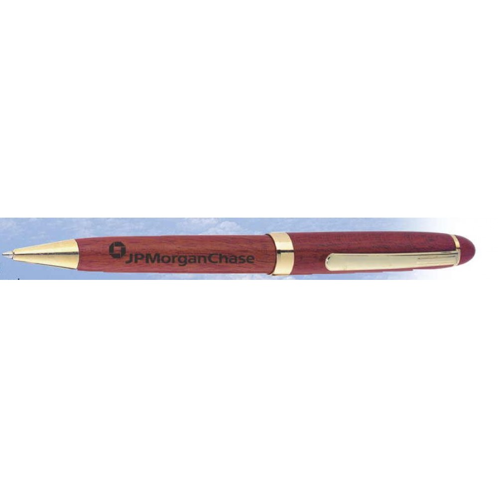 Rosewood Ball Point Pen (Siikscreen) Logo Branded