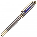 Rollerball Brass Pen w/ Enamel Finish & Gold Trim Custom Imprinted