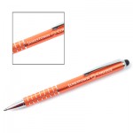 Custom Imprinted Orange Anodized 7 Ring & Stylus Pen