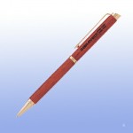 Wood Ballpoint Pen w/ Gold Accent (Engraved) Logo Branded