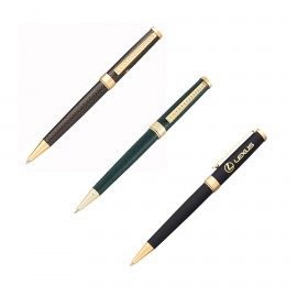 Logo Branded Vienna Ballpoint Pen w/Textured Finish Barrel & Clip  Logo Branded Vienna Ballpoint Pen w/Textured Finish Barrel & Clip