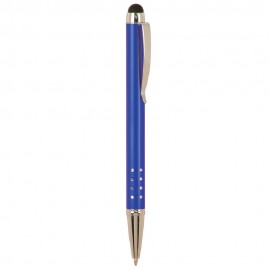 Blue with Silver Trim Laser Engraved Metal Pen/Stylus Custom Imprinted