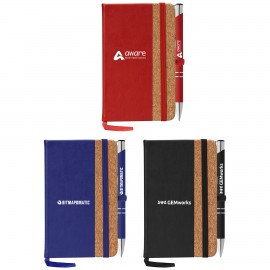 Logo Branded Miller Cork Notebook & Tres-Chic Softy Pen Gift Set  Logo Branded Miller Cork Notebook & Tres-Chic Softy Pen Gift Set