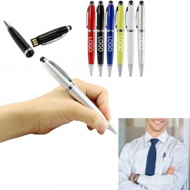 3-In-1 4Gb Usb Stylus Flash Drive Pen Logo Branded