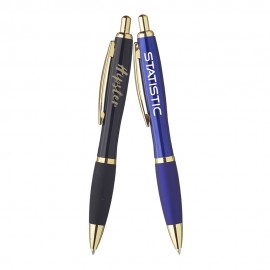 Custom Engraved Langley Metal Click Ballpoint Pen w/ Grip  Custom Engraved Langley Metal Click Ballpoint Pen w/ Grip